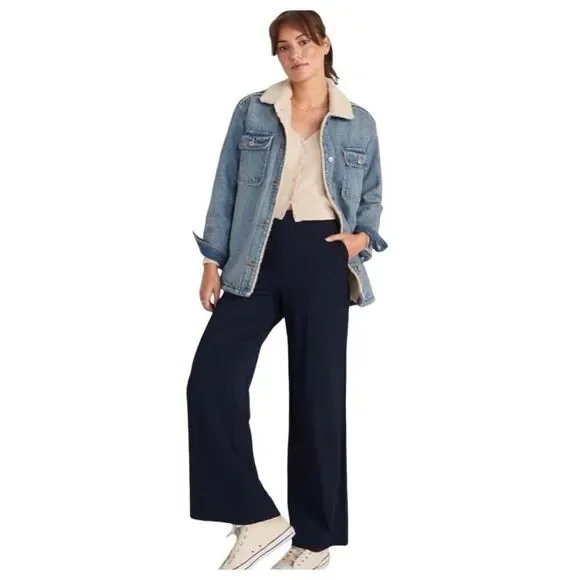 Old Navy NWT navy blue wide leg power soft leggings size L - Picture 2 of 16